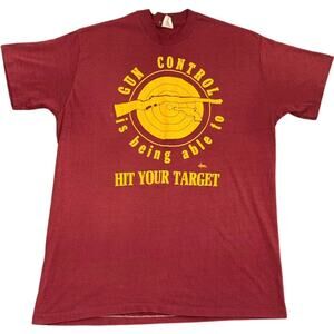 Vintage 90s Gun Control Is Hitting Your Target Single Stitch Shirt Adult XL